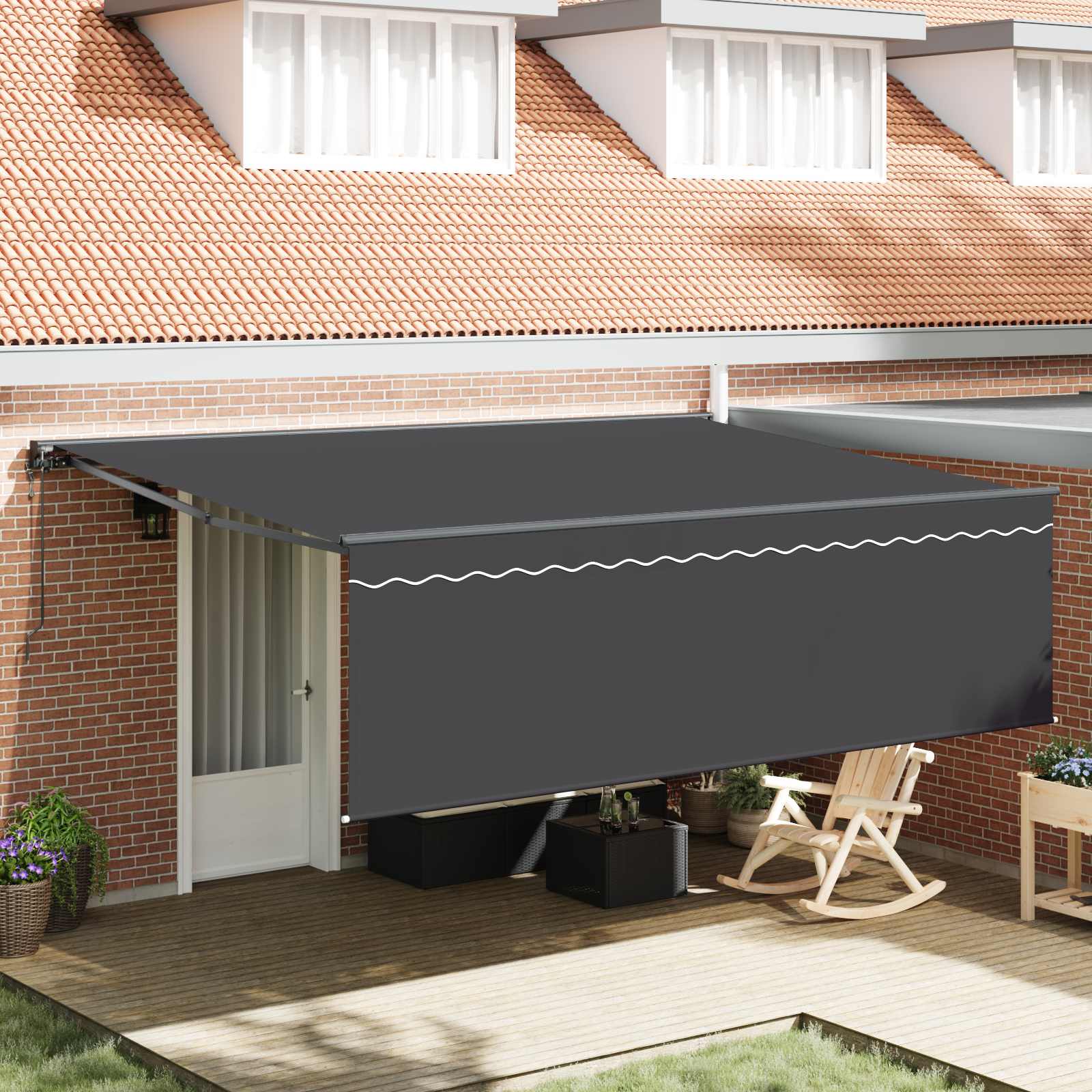 vidaXL Markiza zwijana Antracyt 450 × 350 cm Poliester i aluminium