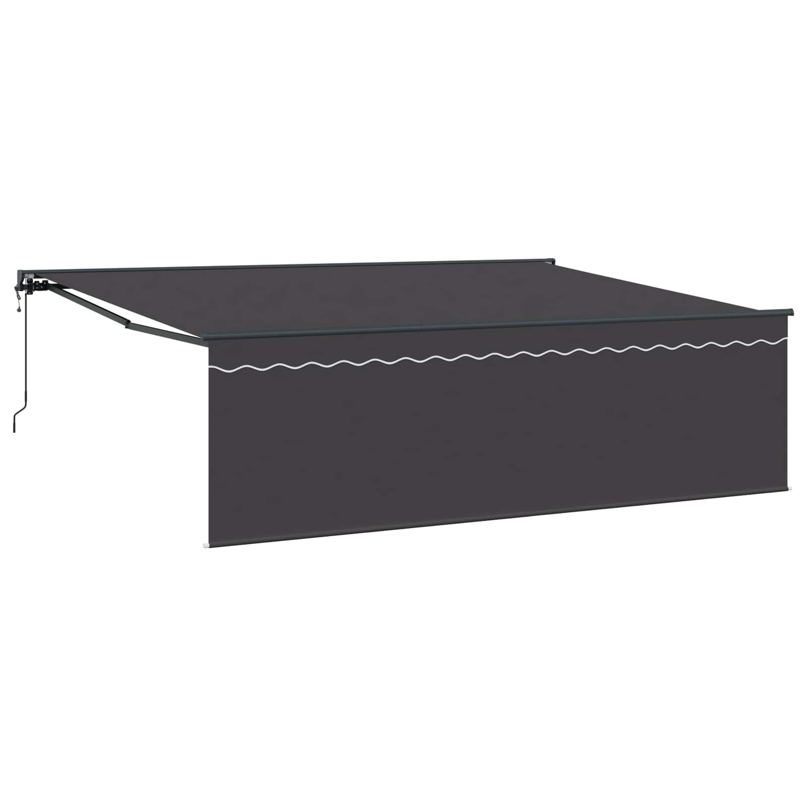 vidaXL Markiza zwijana Antracyt 450 × 350 cm Poliester i aluminium
