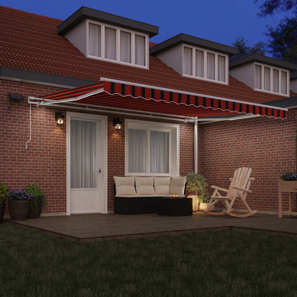 vidaXL Markiza wysuwana pomarańczowy i brązowy 450 × 300 cm