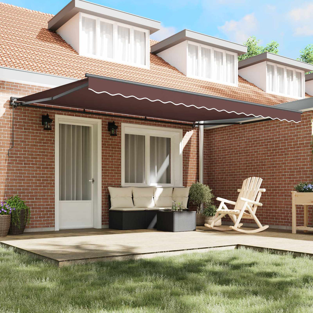vidaXL Rama markizy Brązowy 450 × 300 cm Poliester z powłoką PU