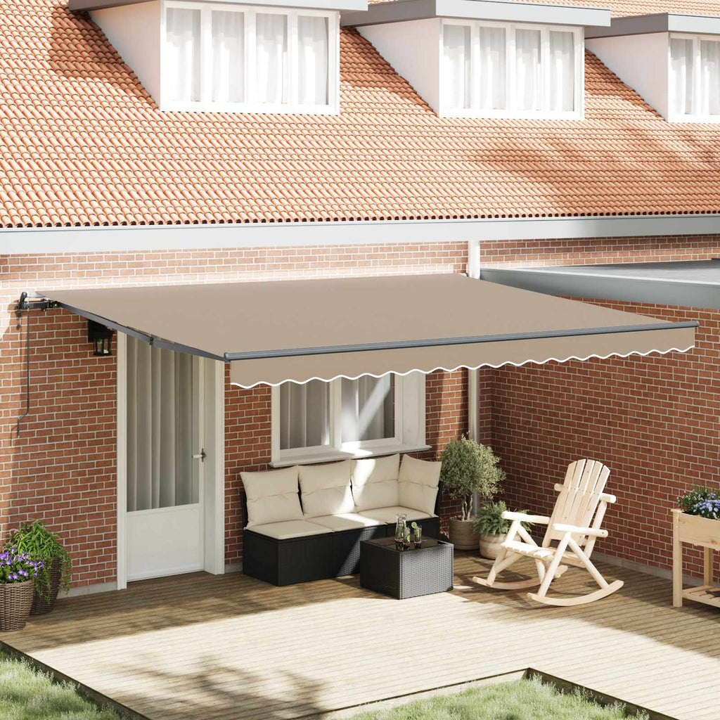 vidaXL Markiza wysuwana Beżowy 450 × 300 cm Tkanina i aluminium