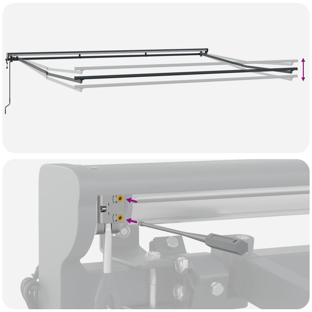 vidaXL Rama markizy Beżowy 450 × 300 cm Poliester z powłoką PU