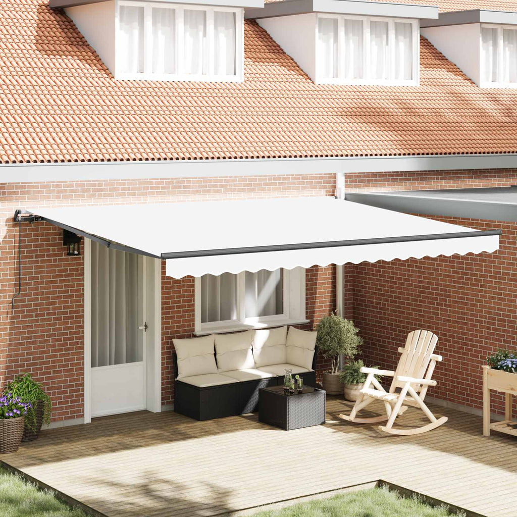 vidaXL Markiza wysuwana Biały 450 × 300 cm Poliester i aluminium