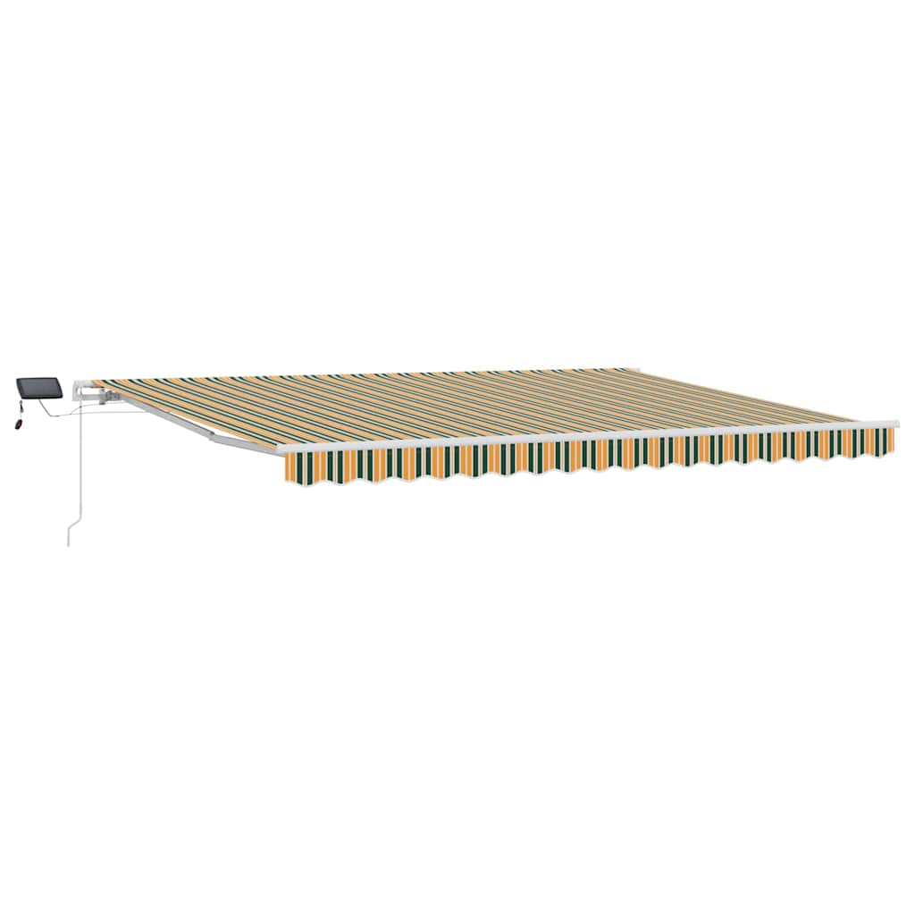 vidaXL Markiza wysuwana Zielony i żółty 450 × 300 cm