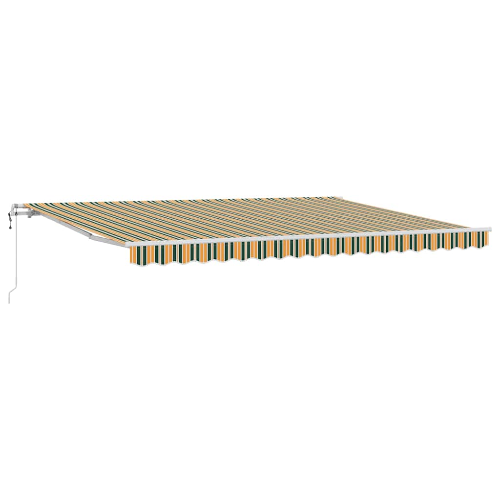 vidaXL Markiza wysuwana Zielony i żółty 450 × 300 cm
