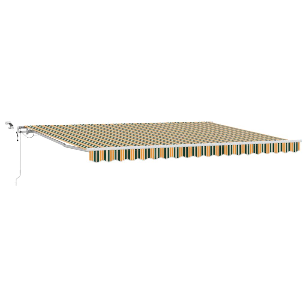 vidaXL Markiza wysuwana Zielony i Żółty 450 × 300 cm Poliester