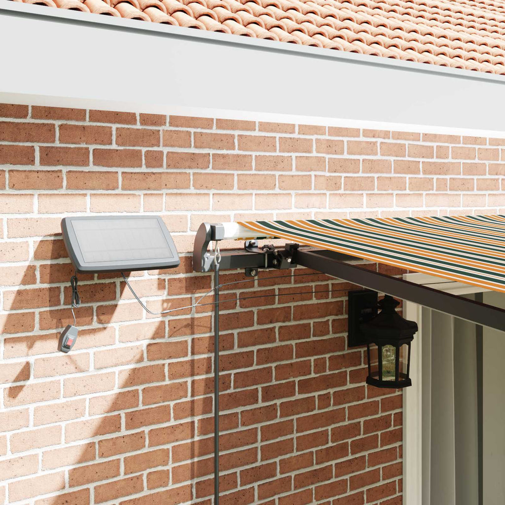 vidaXL Markiza wysuwana Zielony i żółty 450 × 300 cm