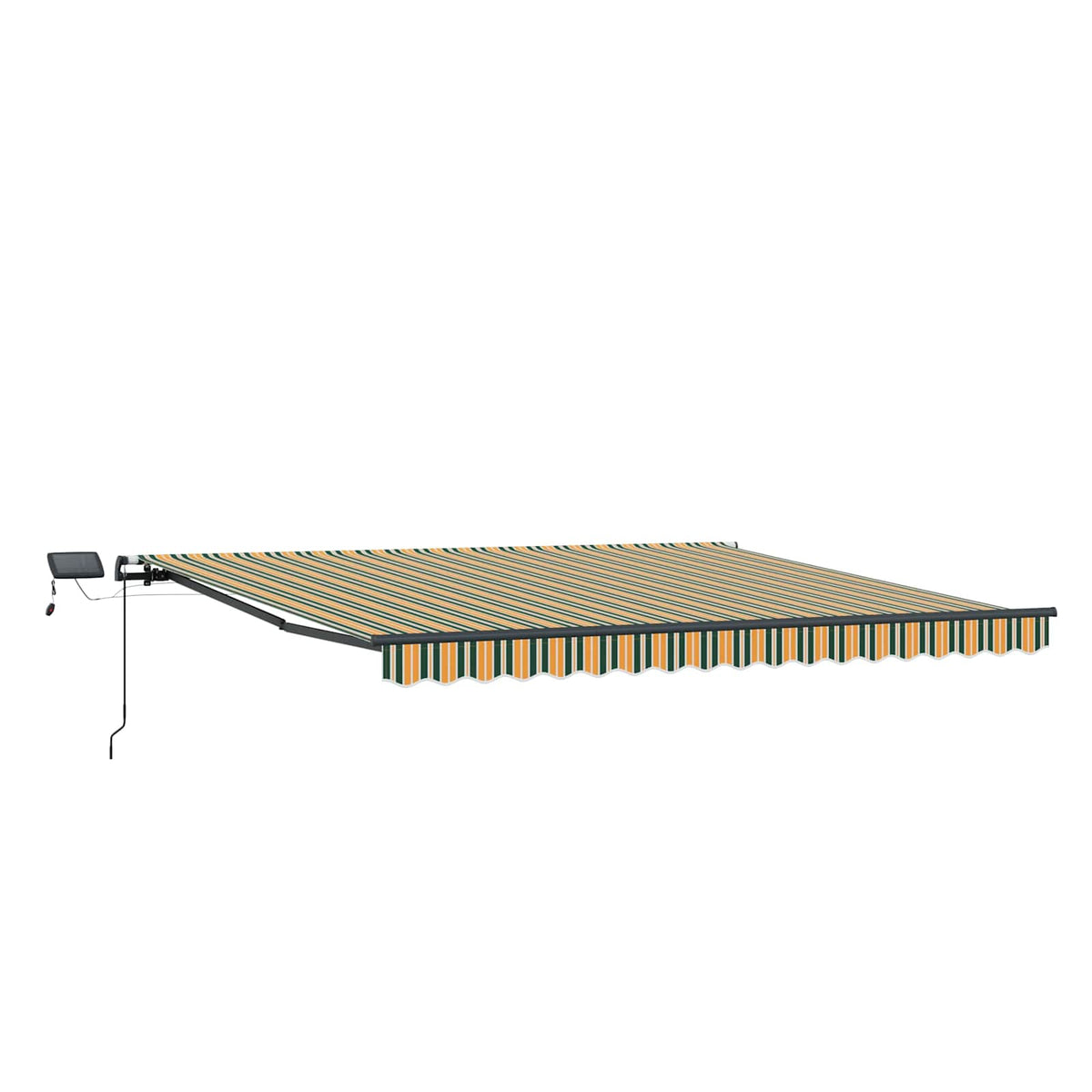 vidaXL Markiza wysuwana Zielony i żółty 450 × 300 cm