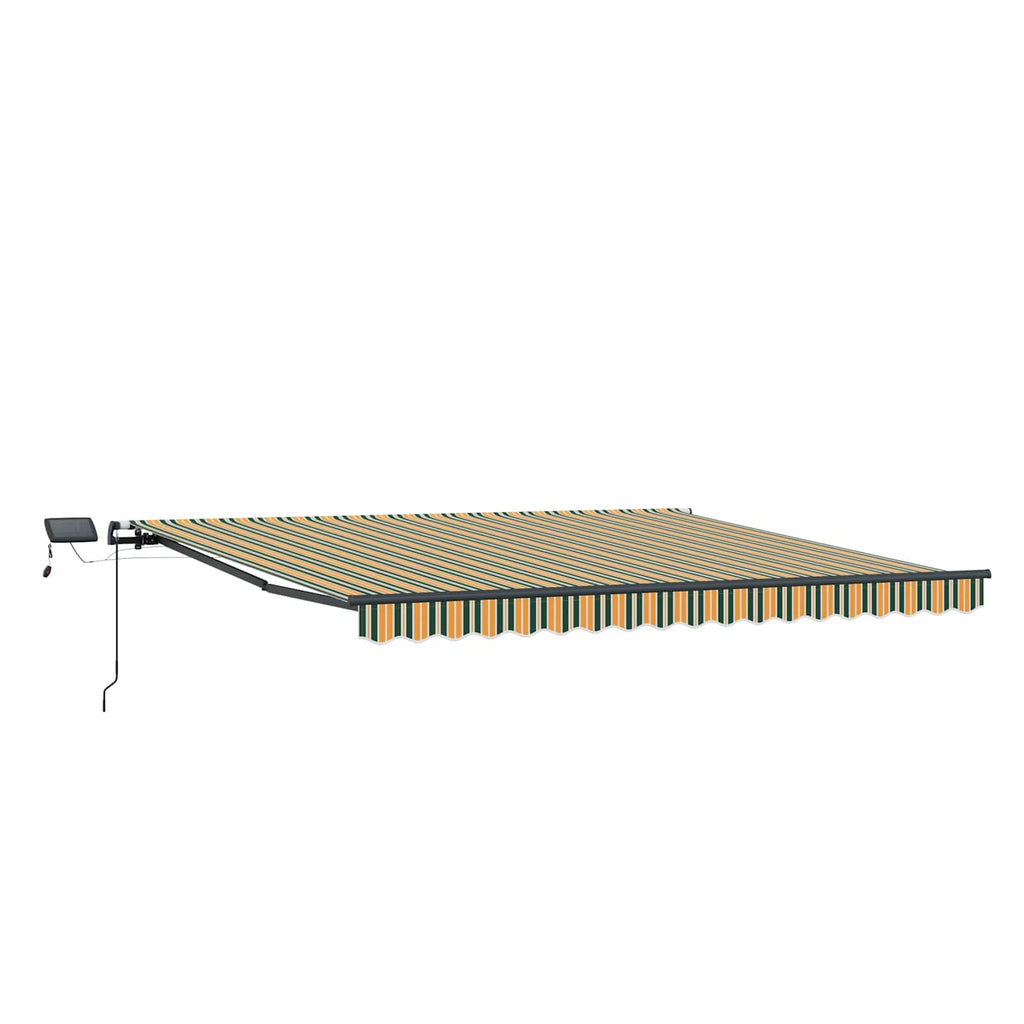 vidaXL Markiza wysuwana Zielony i żółty 450 × 300 cm