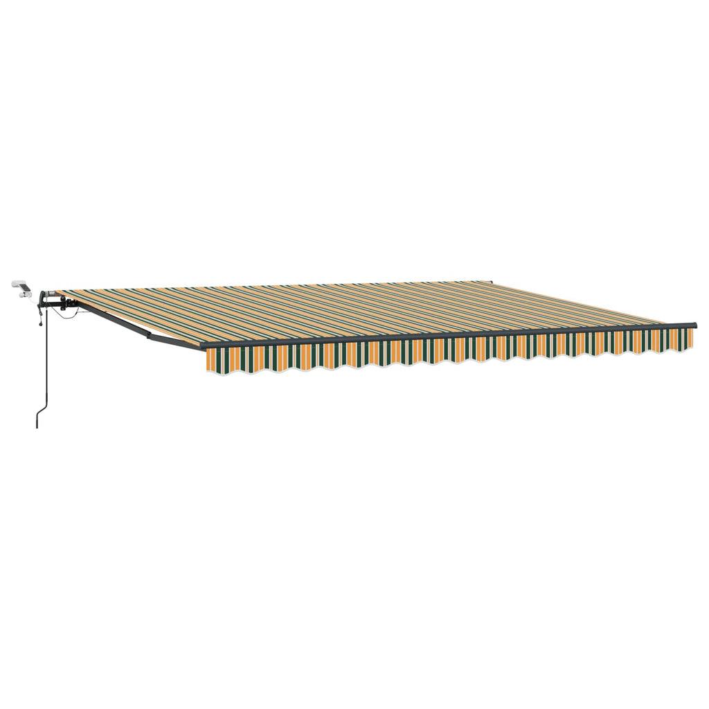 vidaXL Markiza wysuwana Zielony i żółty 450 × 300 cm Poliester