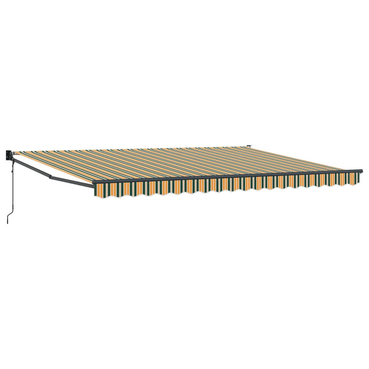 vidaXL Markiza wysuwana Zielony i Żółty 450 x 300 x 165 cm