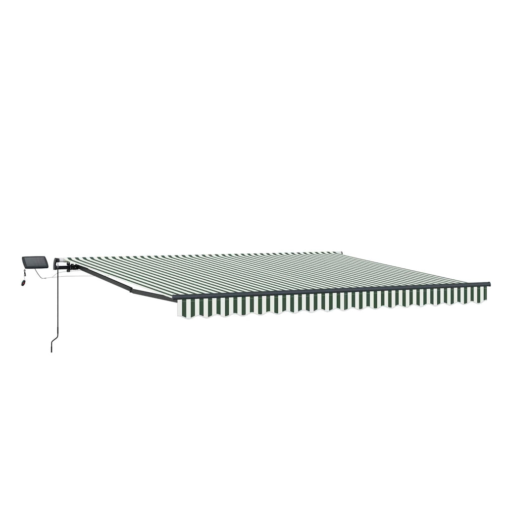 vidaXL Markiza wysuwana Zielony i Biały 450 × 300 cm