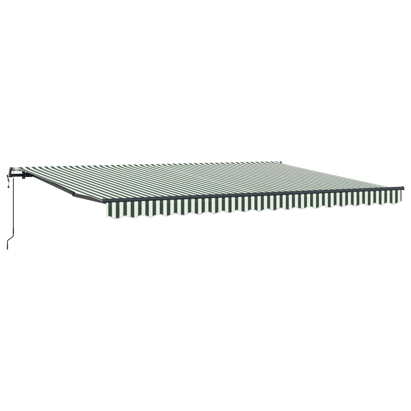 vidaXL Markiza wysuwana Zielony i Biały 450 × 300 cm