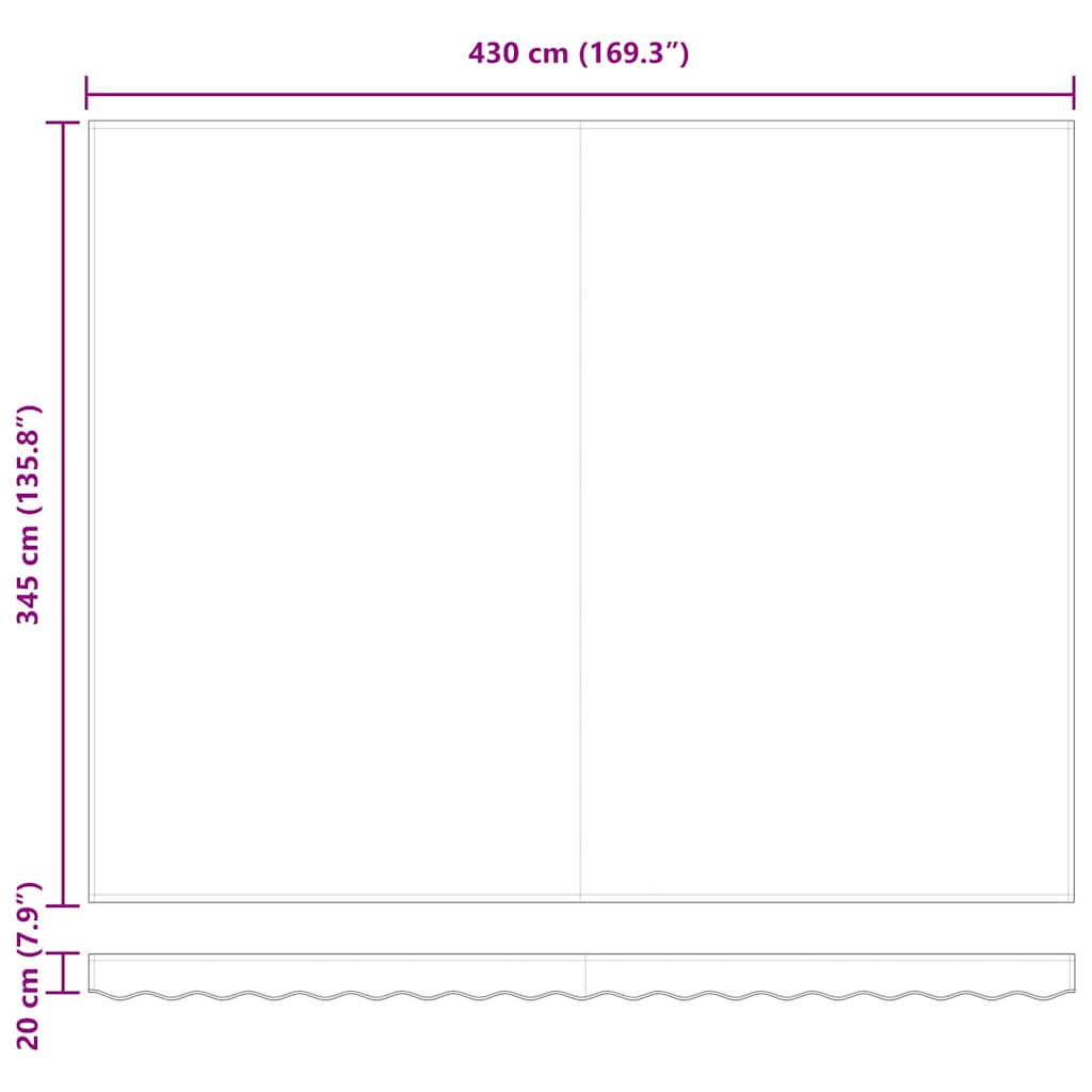 vidaXL Markiza wysuwana Beżowy 450 x 350 x 165 cm