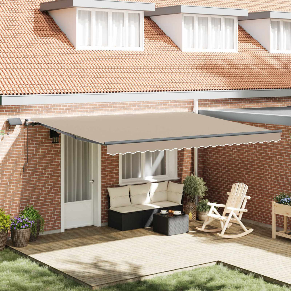 vidaXL Markiza wysuwana Beżowy 450 × 350 cm Tkanina i aluminium