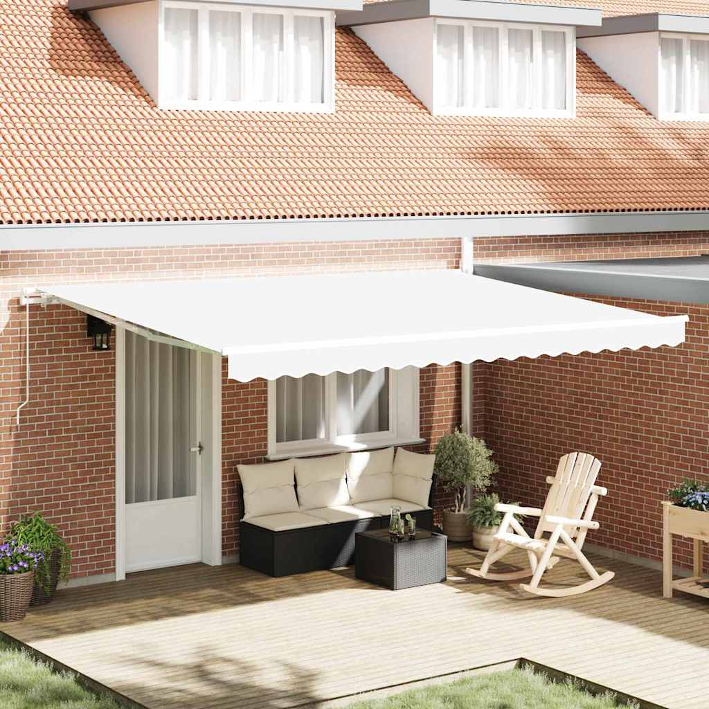 vidaXL Markiza wysuwana Biały 450 x 350 x 165 cm Poliester i aluminium
