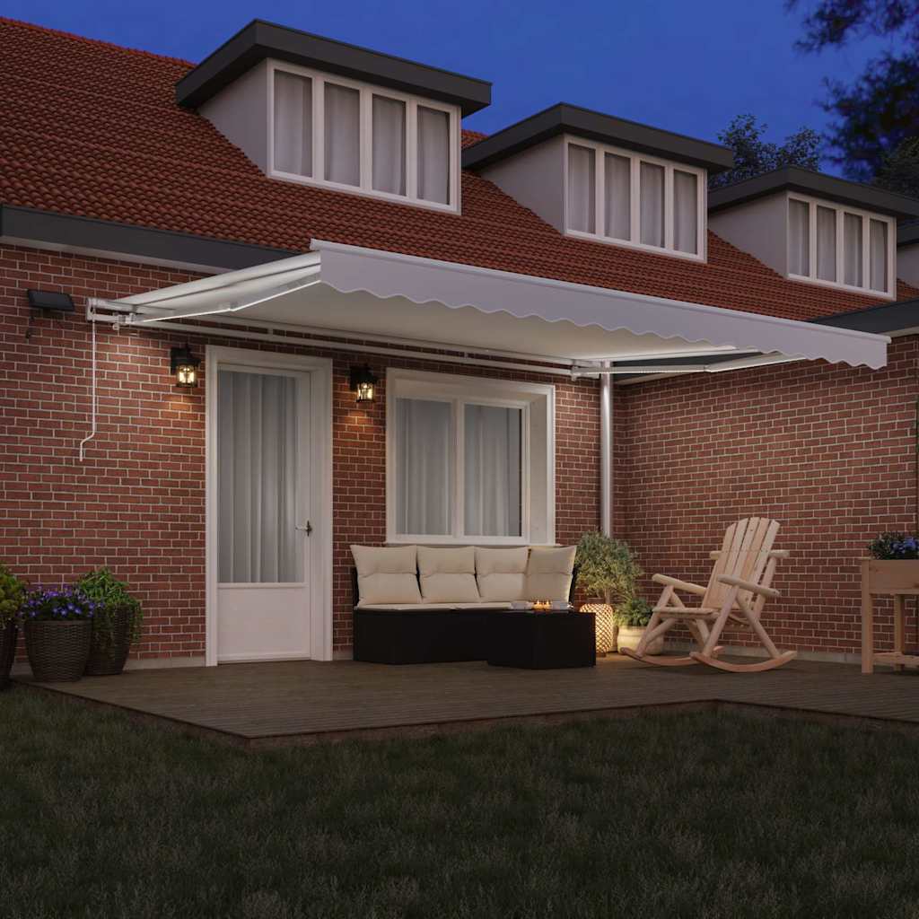 vidaXL Markiza wysuwana Biały 450 × 350 cm Tkanina i aluminium