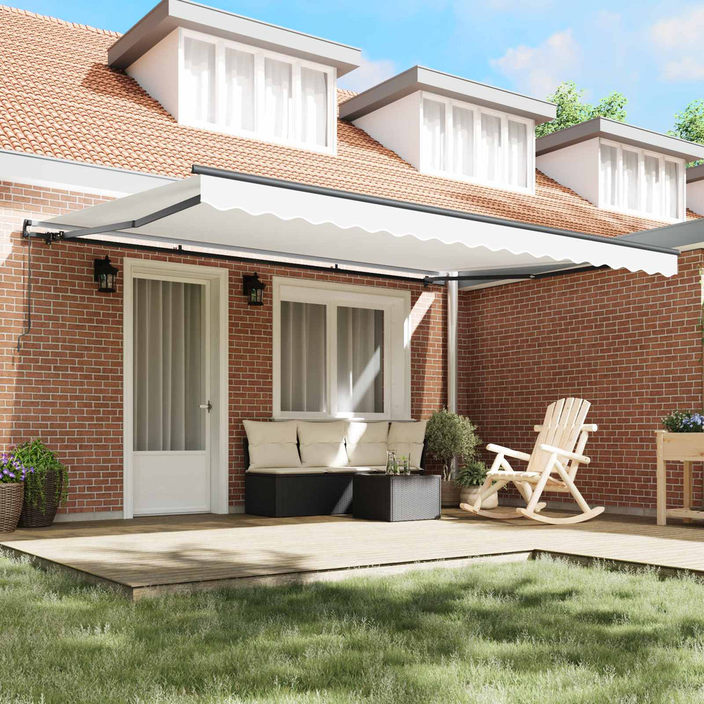 vidaXL Markiza wysuwana Biały 450 × 350 cm Poliester i aluminium