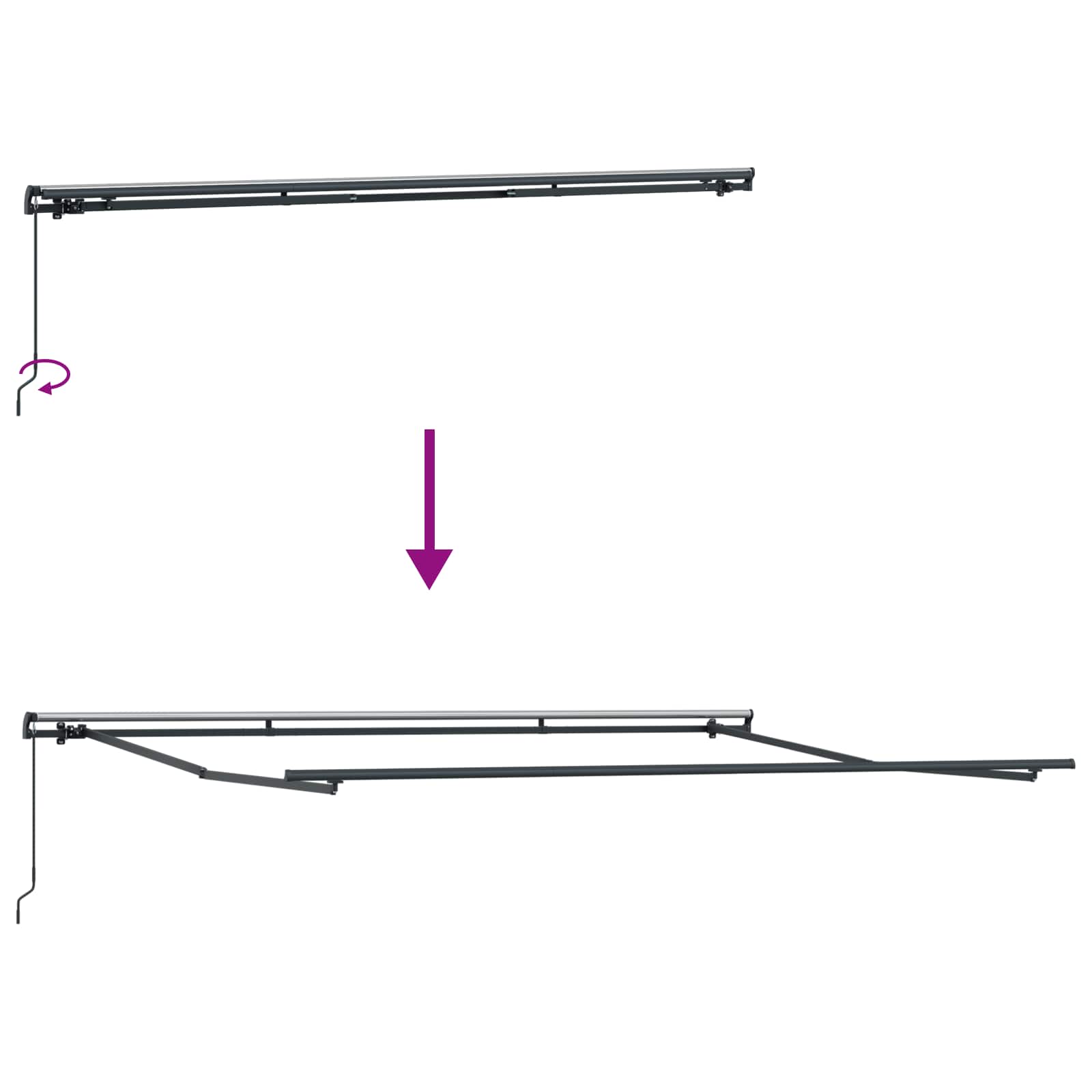 vidaXL Markiza wysuwana Biały 450 × 350 cm Poliester i aluminium