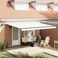 vidaXL Markiza wysuwana Biały 450 × 350 cm Tkanina i aluminium