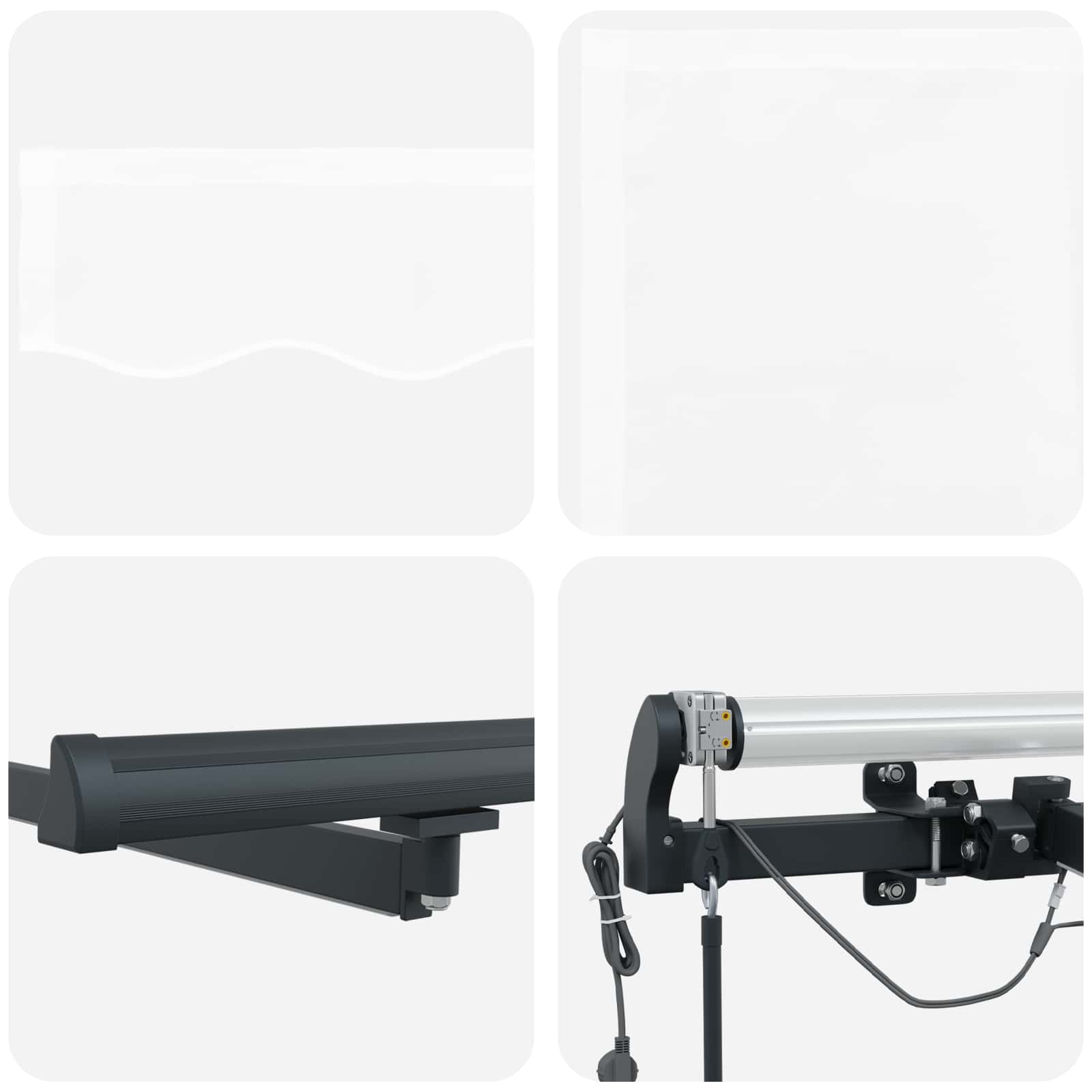 vidaXL Tkanina Zadaszenia Biały 450 × 350 cm Poliester