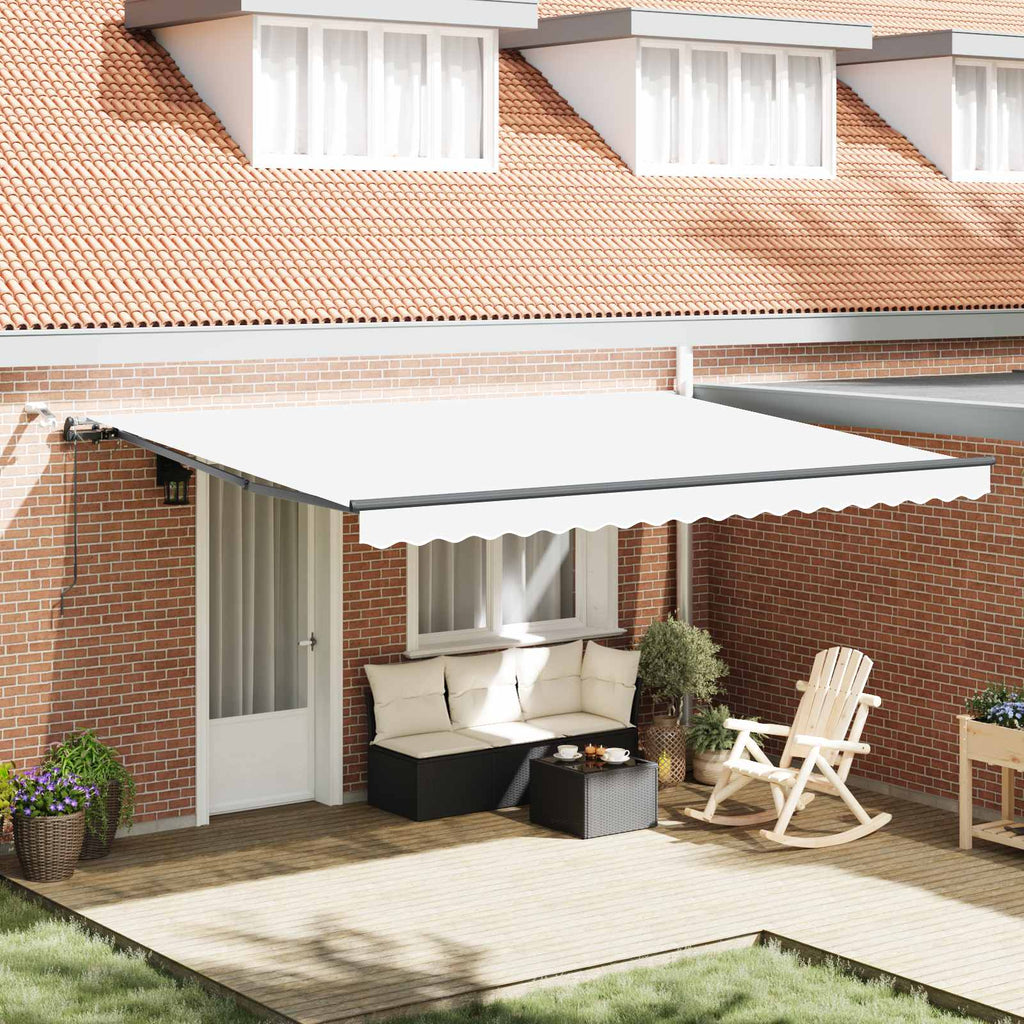 vidaXL Tkanina Zadaszenia Biały 450 × 350 cm Poliester