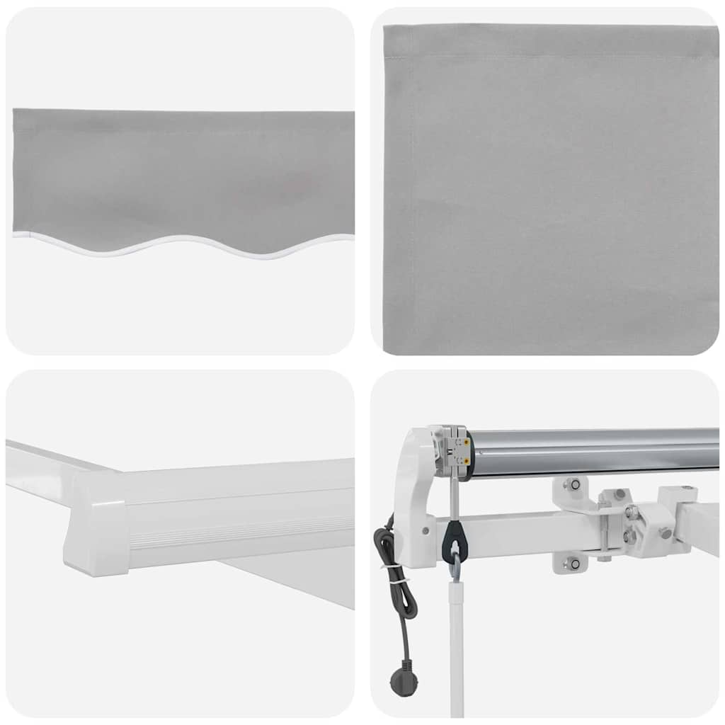 vidaXL Markiza wysuwana jasnoszary 450 × 350 cm Tkanina i aluminium