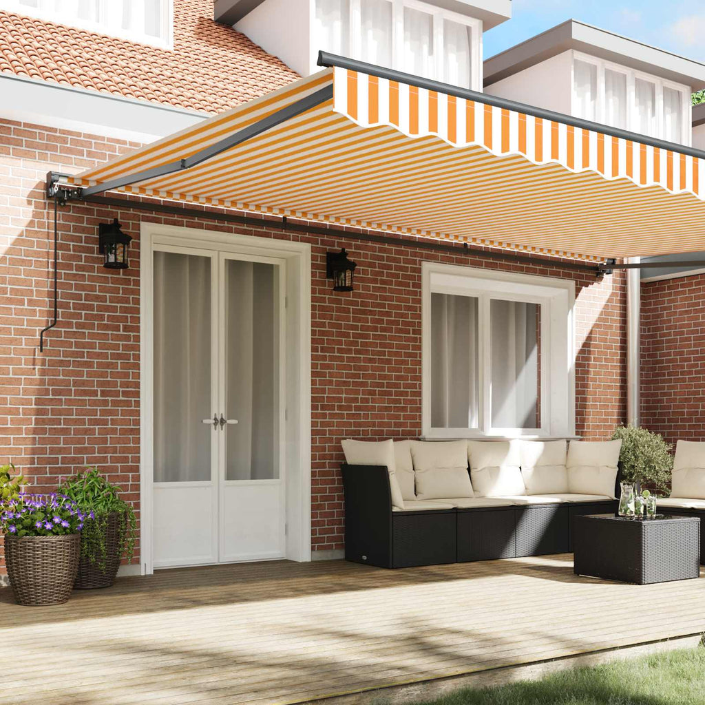 vidaXL Rama markizy Żółty i Biały 500 × 300 cm Poliester z powłoką PU