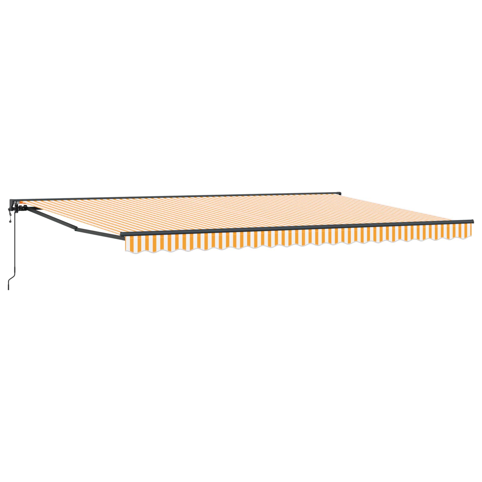 vidaXL Rama markizy Żółty i Biały 500 × 300 cm Poliester z powłoką PU