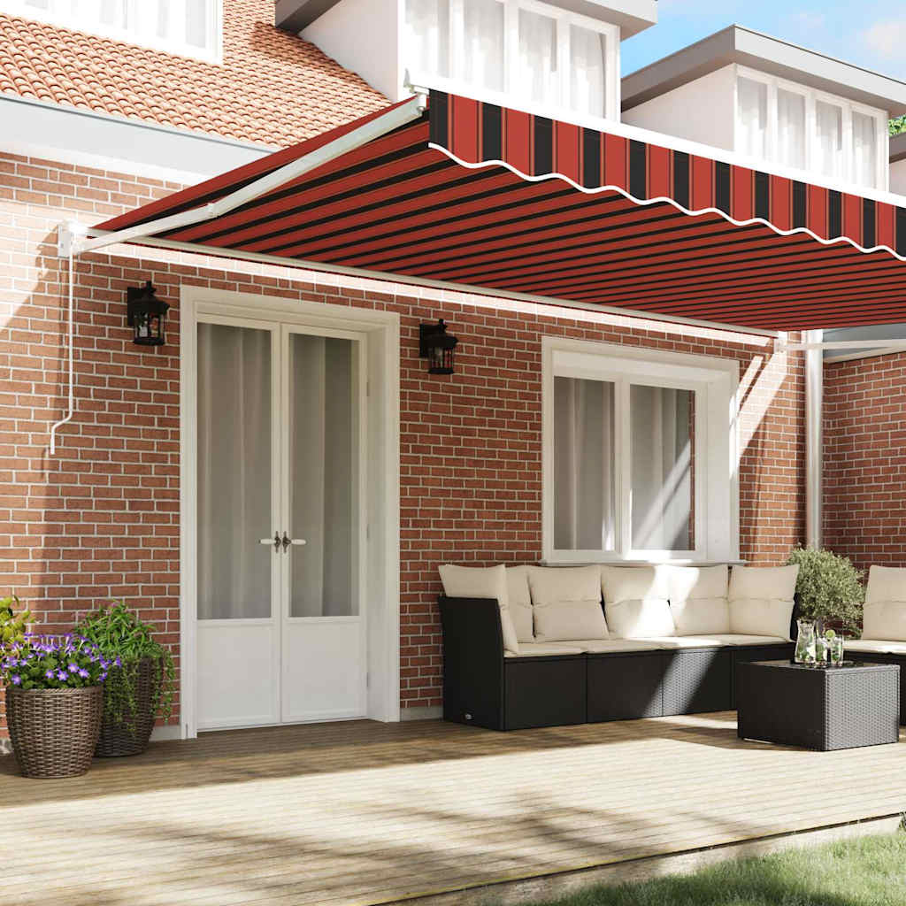 vidaXL Markiza wysuwana Pomarańczowy i brązowy 500 x 300 x 165 cm