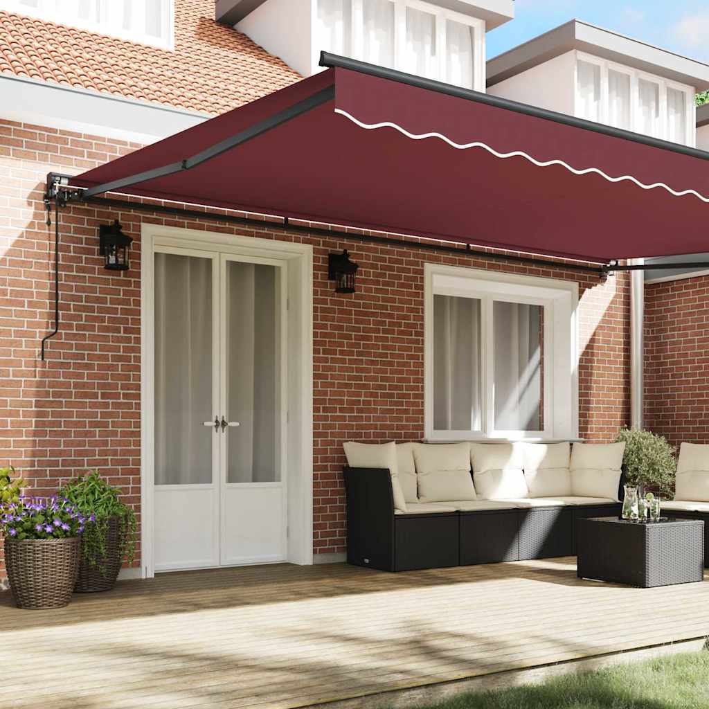 vidaXL Rama markizy bordowy 500 × 300 cm Poliester z powłoką PU