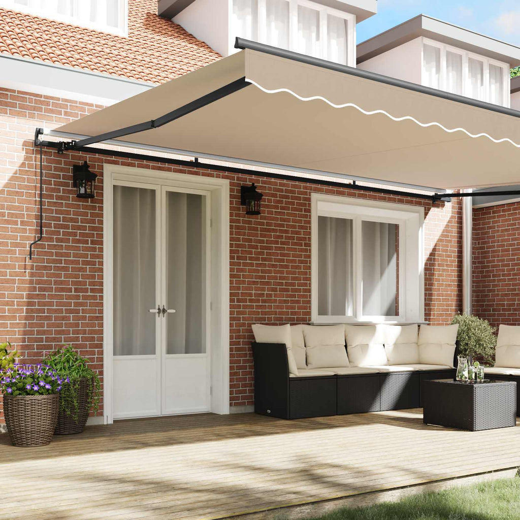 vidaXL Markiza wysuwana Beżowy 500 × 300 cm Poliester i aluminium