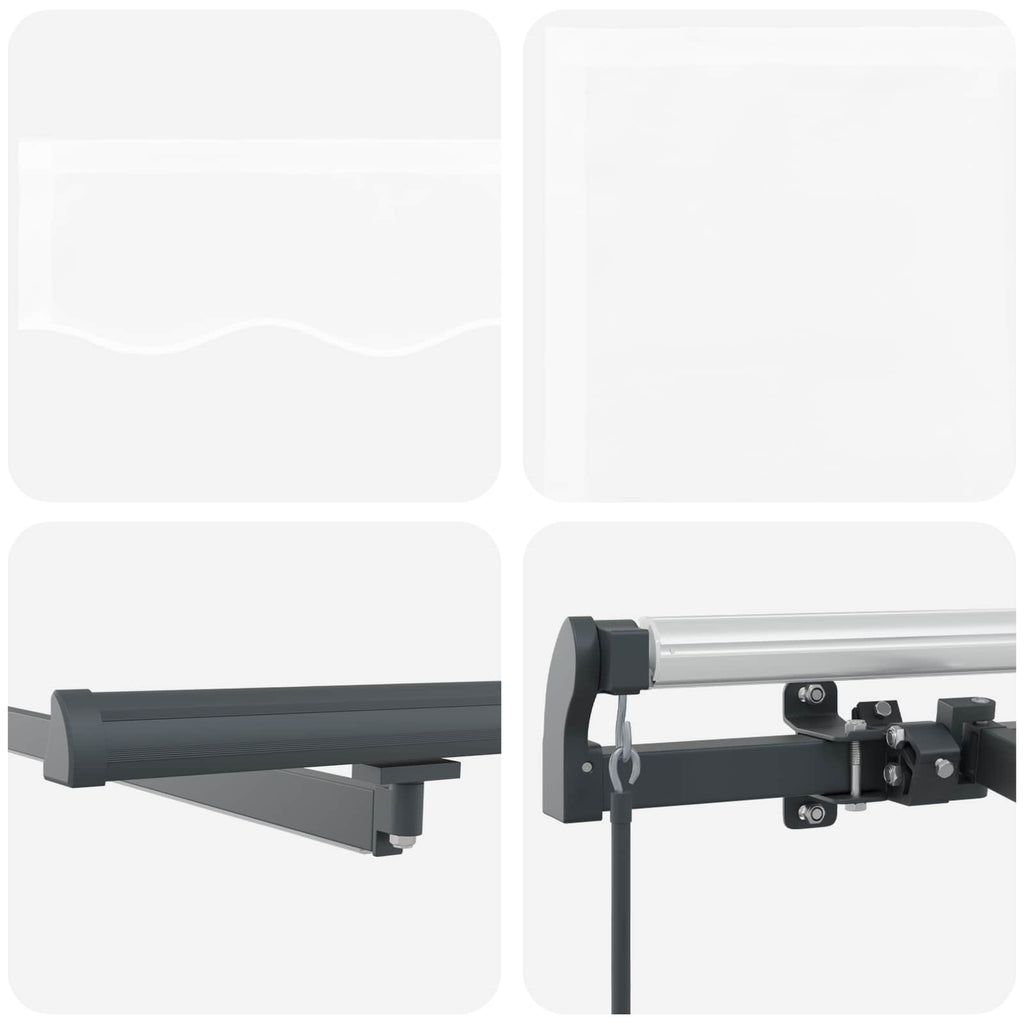 vidaXL Markiza wysuwana Biały 500 × 300 cm Tkanina i aluminium