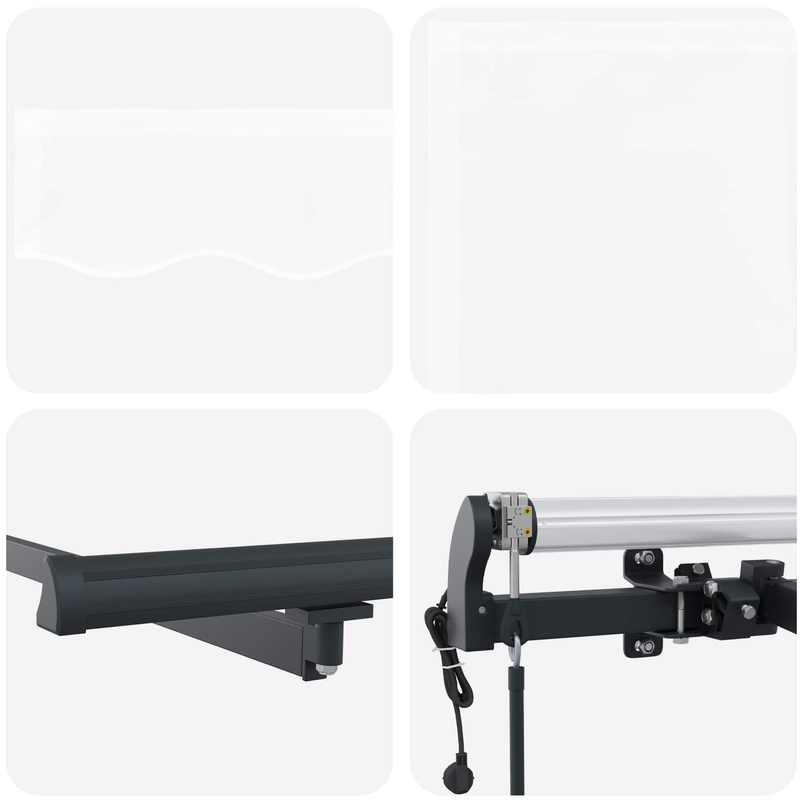 vidaXL Markiza wysuwana Biały 500 × 300 cm Tkanina i aluminium