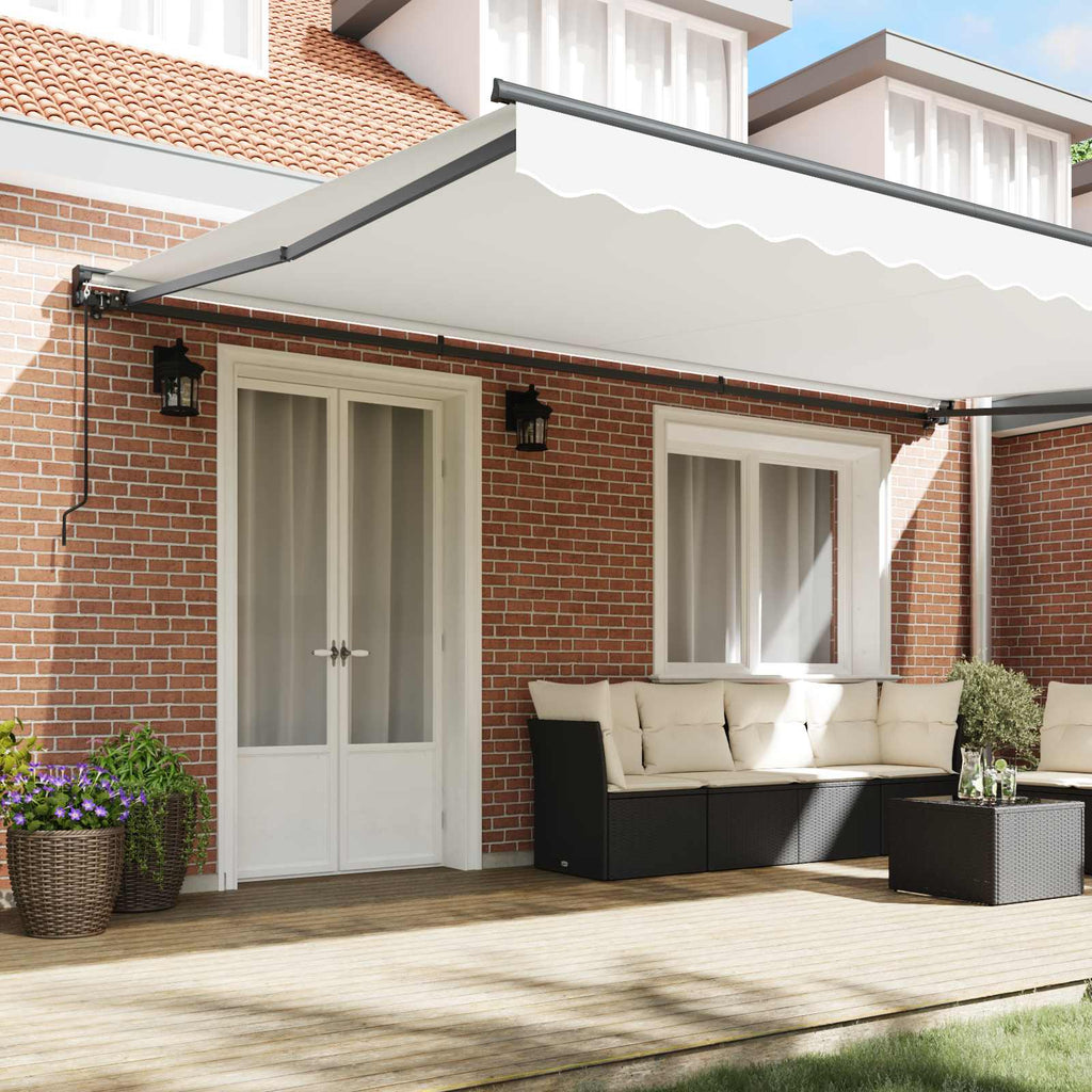 vidaXL Rama markizy Biały 500 × 300 cm Poliester z powłoką PU