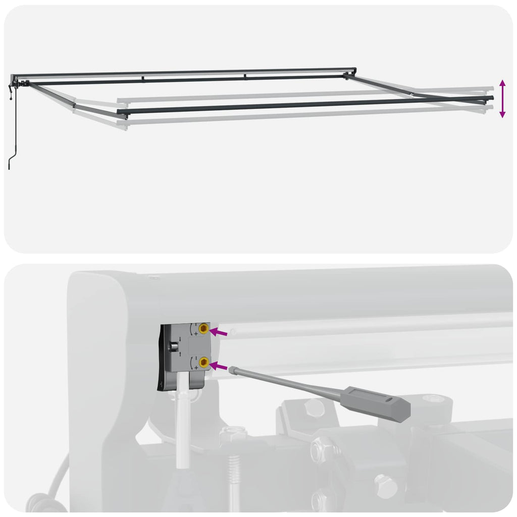 vidaXL Rama markizy Biały 500 × 300 cm Poliester z powłoką PU