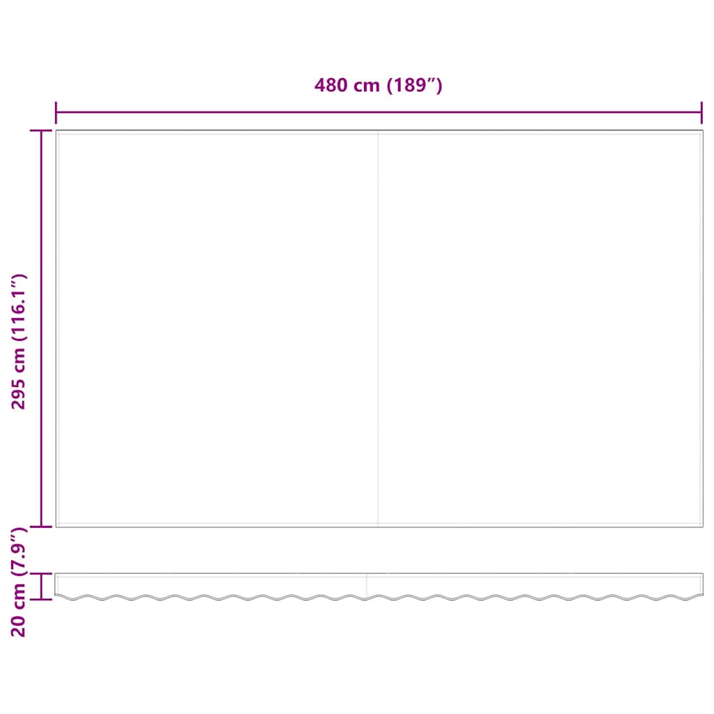 vidaXL Markiza wysuwana Wielokolorowe 500 × 300 cm