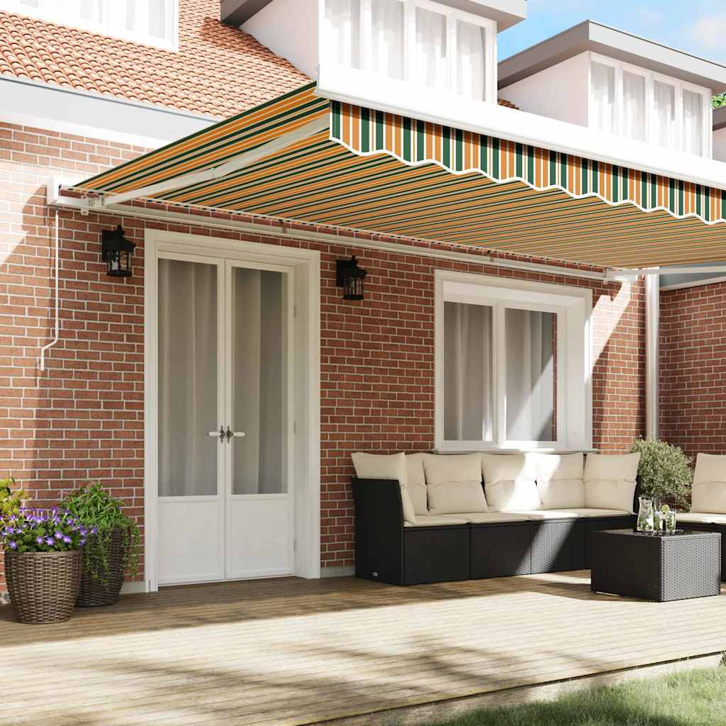 vidaXL Markiza wysuwana Zielony i Żółty 500 × 300 cm