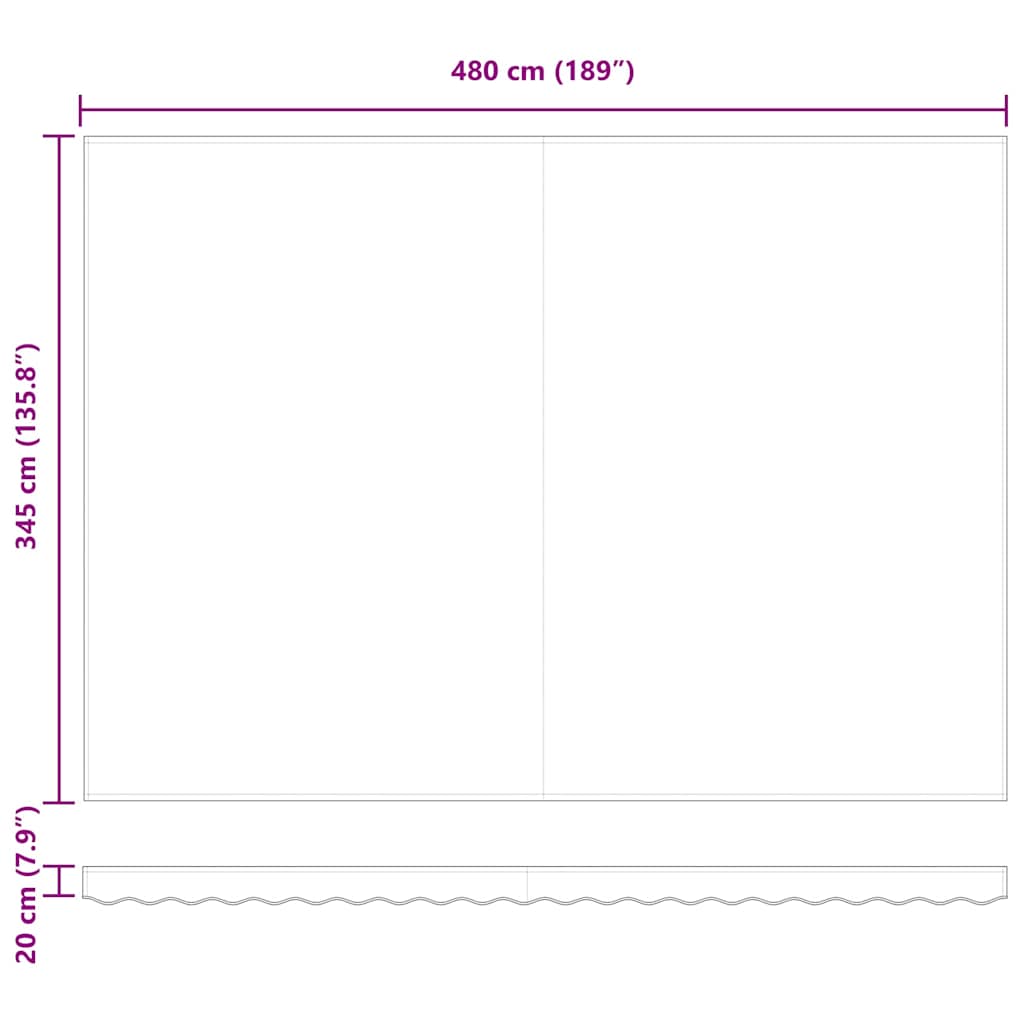 vidaXL Markiza wysuwana Pomarańczowy i brązowy 500 × 350 cm