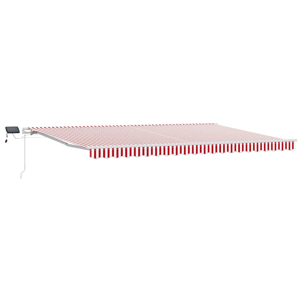vidaXL Markiza wysuwana Czerwony i Biały 500 × 350 cm