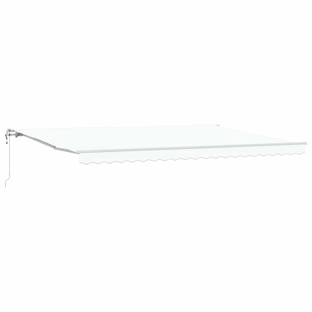 vidaXL Markiza wysuwana Biały 500 × 350 cm Tkanina i aluminium