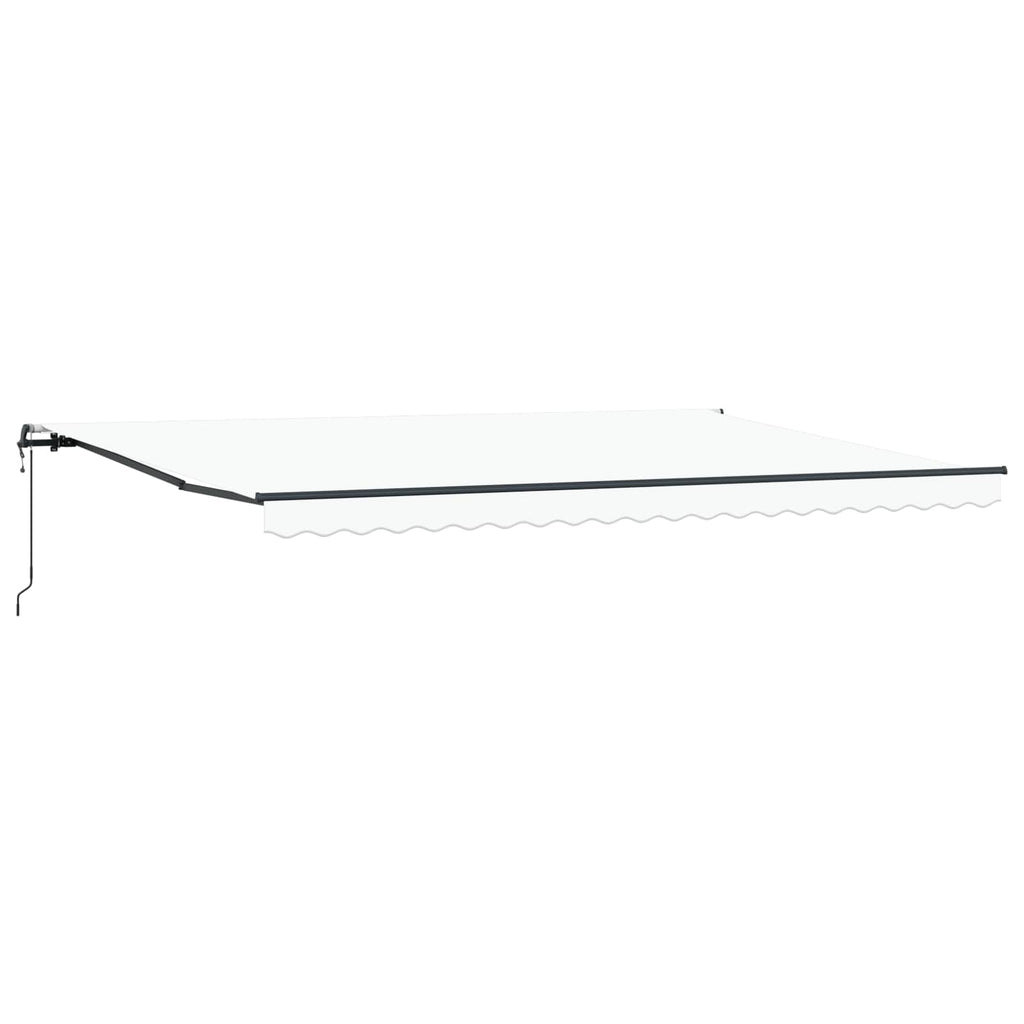 vidaXL Markiza wysuwana Biały 500 × 350 cm Tkanina i aluminium