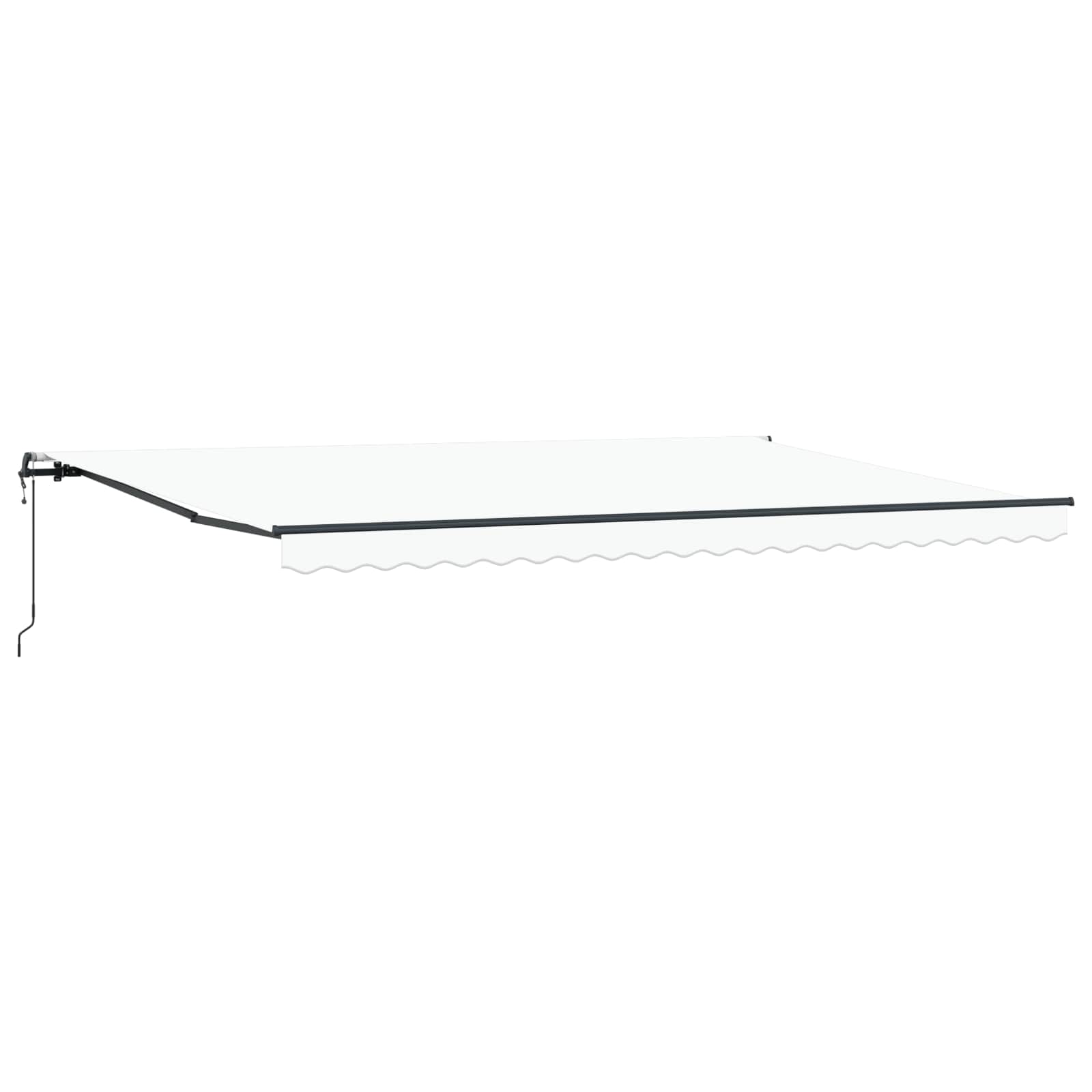 vidaXL Markiza wysuwana Biały 500 × 350 cm Tkanina i aluminium