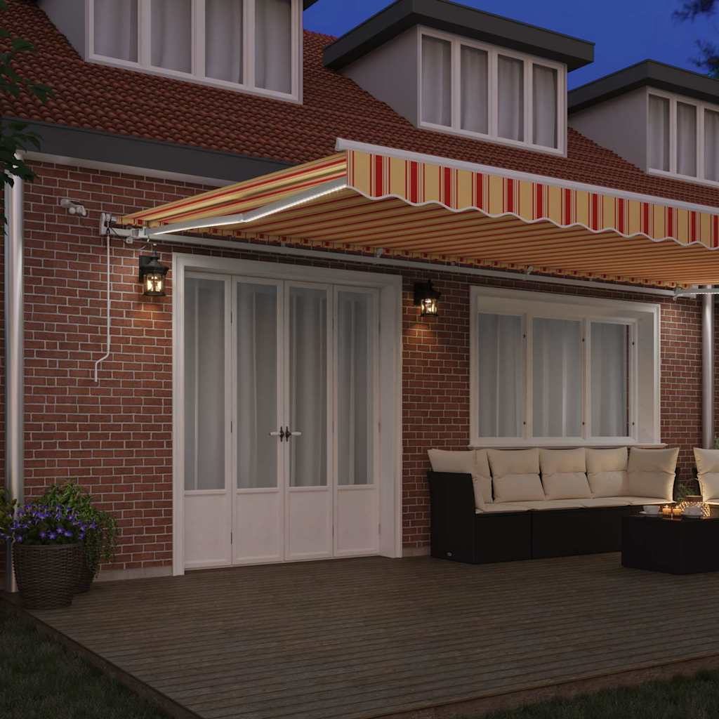 vidaXL Tkanina Zadaszenia Żółty i pomarańczowy 600 × 300 cm Poliester