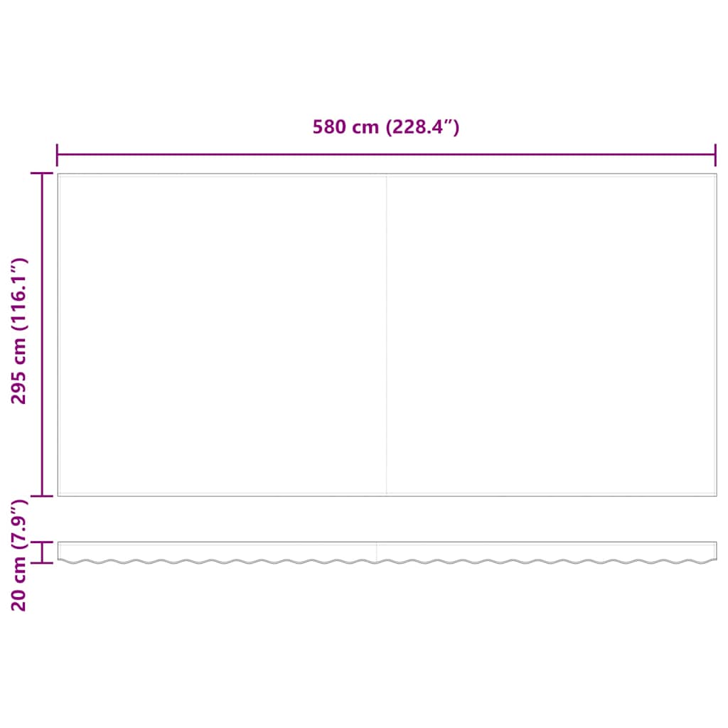 vidaXL Markiza wysuwana Wielokolorowe 600 × 300 cm