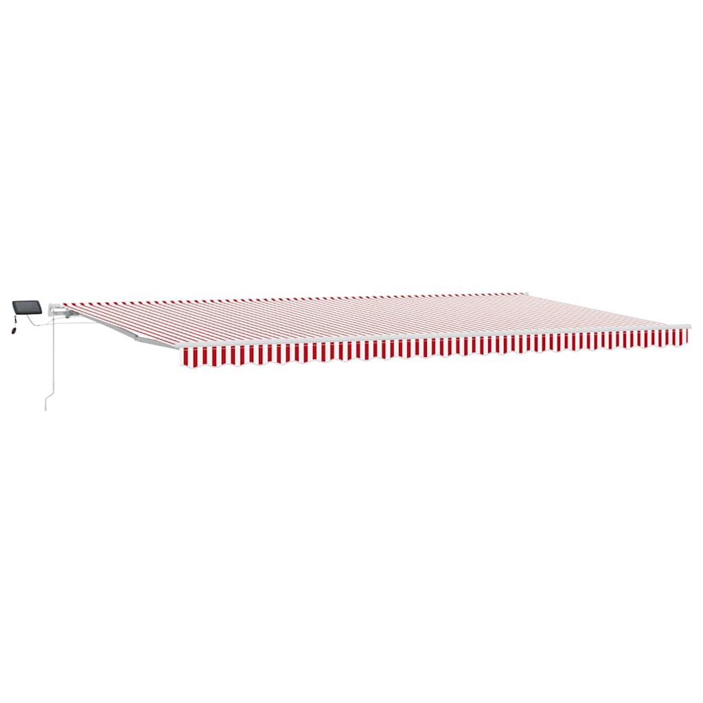 vidaXL Markiza wysuwana Czerwony i Biały 600 × 350 cm