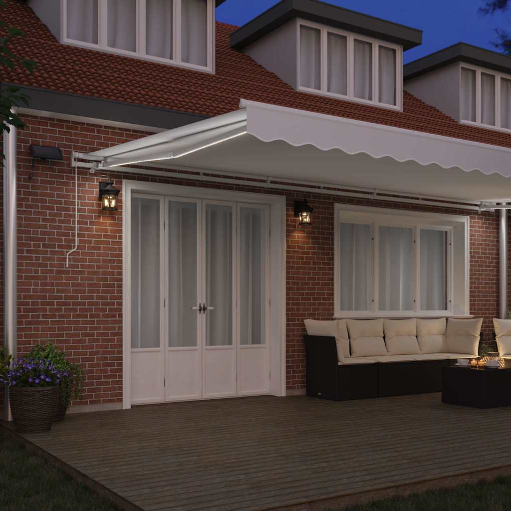 vidaXL Markiza wysuwana Biały 600 × 350 cm Tkanina i aluminium