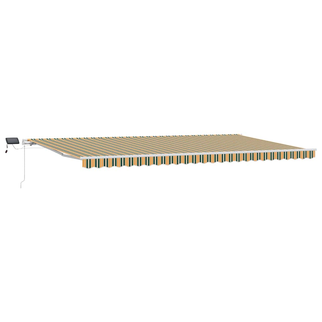 vidaXL Markiza wysuwana Zielony i żółty 600 × 350 cm