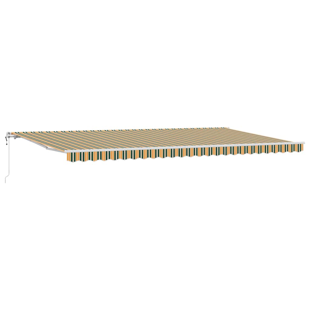 vidaXL Markiza wysuwana Zielony i żółty 600 × 350 cm
