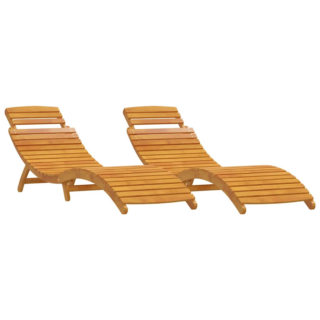 vidaXL Leżak 2 pcs Brązowy 55 x 184 x 64cm Lite Drewno Akacji